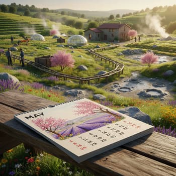 Spring seedling schedule pinned near the bench