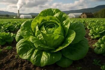 Butterhead lettuce head with tender leaves
