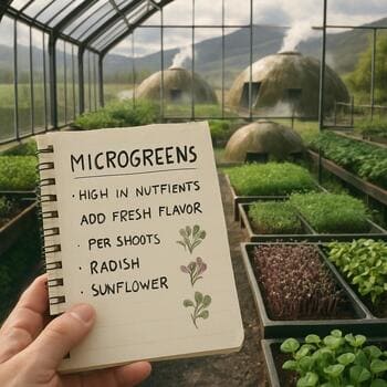 Tray of microgreens with even cut