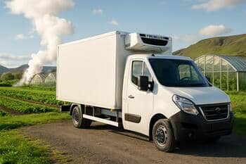 Small van prepared for a cold ride with crates
