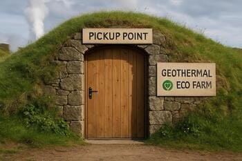 Drop point door with a neat green stamp