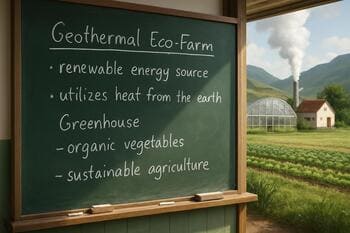 Chalkboard with notes about meadow edge