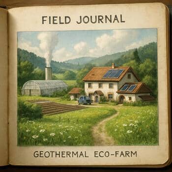 Field logbook open with penciled notes