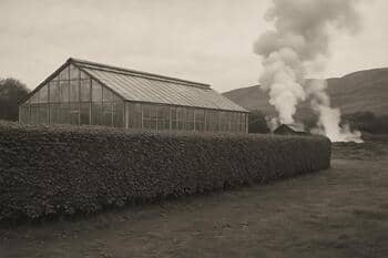 Archive photo of a low hedgerow guiding wind