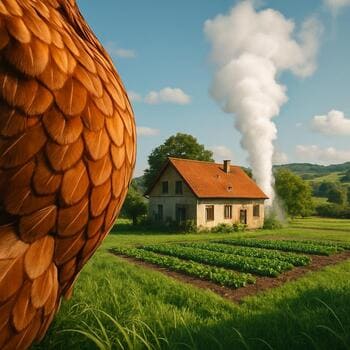 Subtle feather pattern from a heritage meadow hen