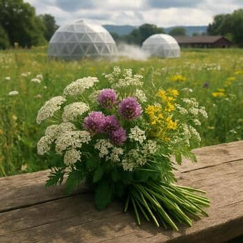 Meadow mix bunch prepared on the bench