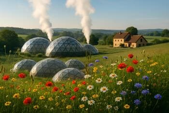 Wildflowers set along the meadow ridge line