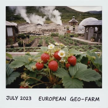 Alpine strawberries scattered on paper