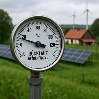 Thermometer reading return water temperature