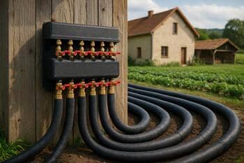 Geothermal root loop manifold with insulated lines