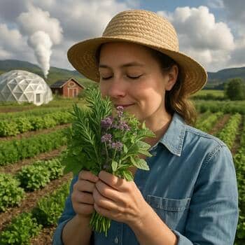 Herb bouquet used for tasting notes